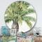 Designart - Mixed Botanical Greens palms V - Farmhouse Metal Circle Wall Art